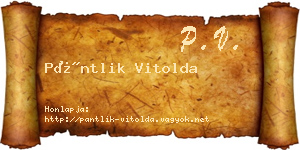 Pántlik Vitolda névjegykártya